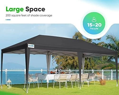 Quictent 10x20ft Easy Pop up Canopy Tent Instant Outdoor Canopy Shelter Folding Party Tent, White