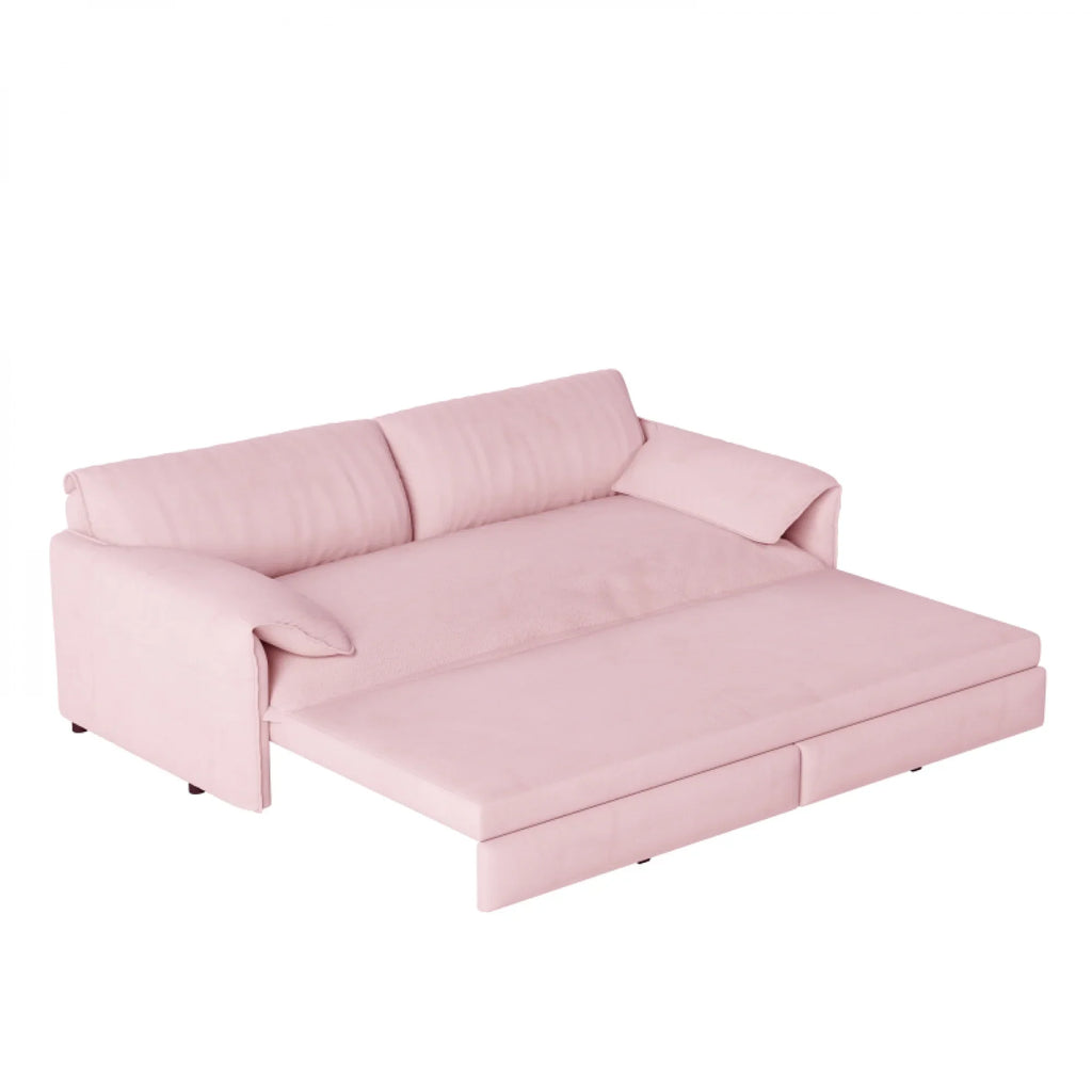 66" Queen Pull Out Sofa Bed, 3-in-1 Convertible Sleeper Sofa with Side Storage,Multi-Functional Velvet Loveseat Bed for Living Room,Bedroom