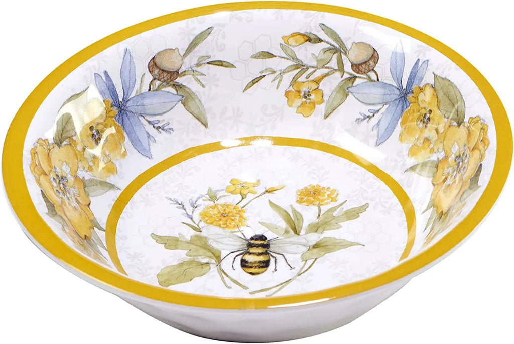 & Floral 12-Piece Melamine Dinnerware Set for 4, Shatterproof Outdoor Tableware