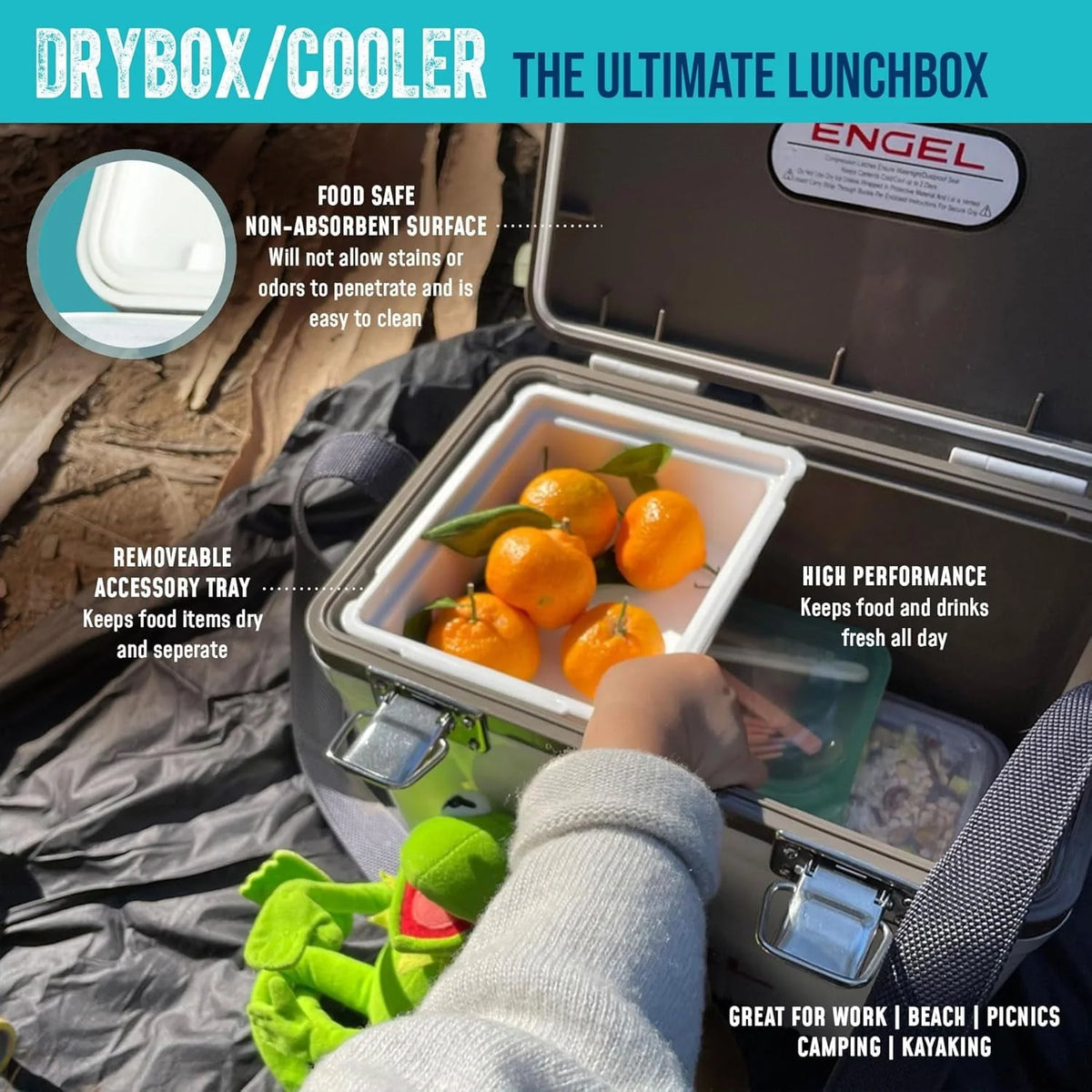 ENGEL 30 Qt Leak-Proof Compact Insulated Drybox Cooler - Pink