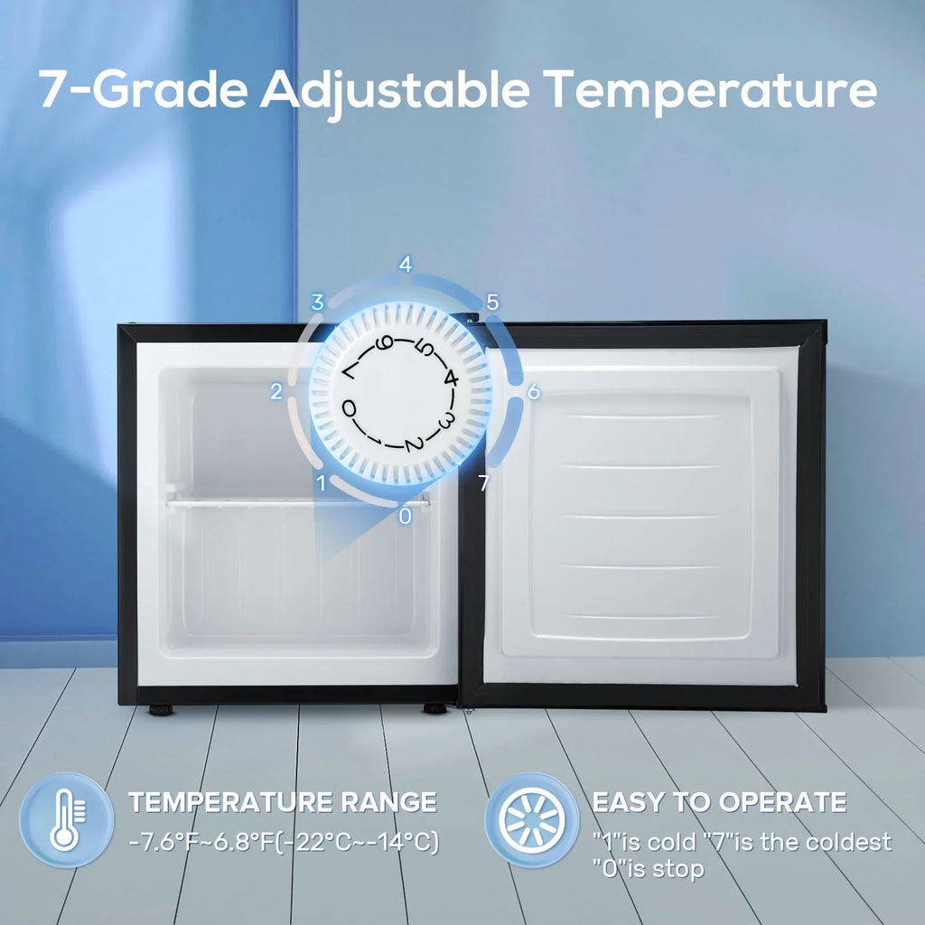 KNDKO Upright Freezer, 1.2cu.ft Mini Freezer with Adjustable Thermostat & Removable Shelves, Stand Up Freezer for Home/Office/Dorm, White