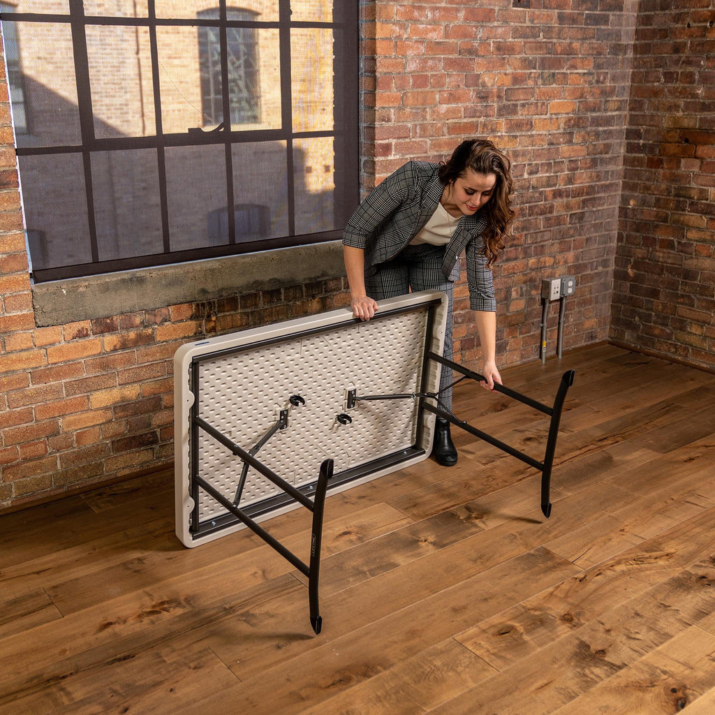 Lifetime 4 Foot Rectangle Folding Table, Indoor/Outdoor Commercial Grade, Almond (80568)