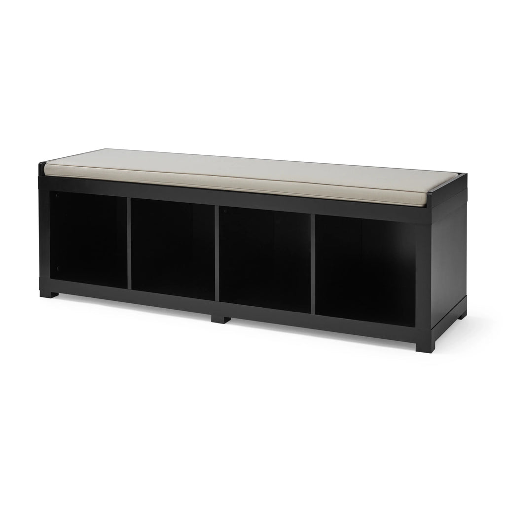 Better Homes & Gardens 4-Cube Shoe Storage 58.39" Bench, Weathered