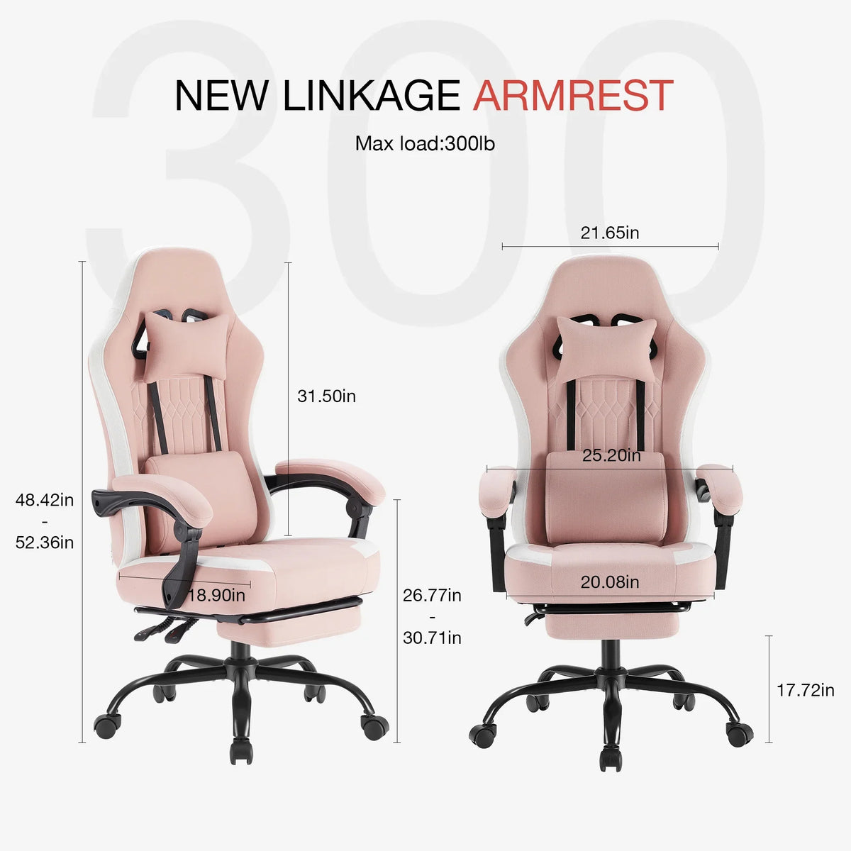 MCQ Ergonomic Swivel Gaming Chair with Headrest Lumbar Support for Home Office, Black and Grey