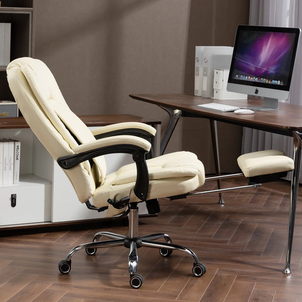 Kneading Massage Executive Office Chair With 40"-50" Heating, 160" Reclining Office Chair With Footrest, Ergonomic Chair With Backrest And 4 Mode Messgage Office Chair