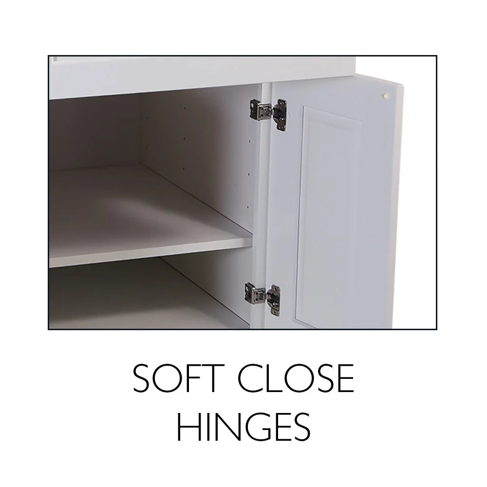 Design House Brookings Solid Wood Ready to Assemble 15"W x 24"H x 12"D Tall Shaker Wall Kitchen Cabinet, White