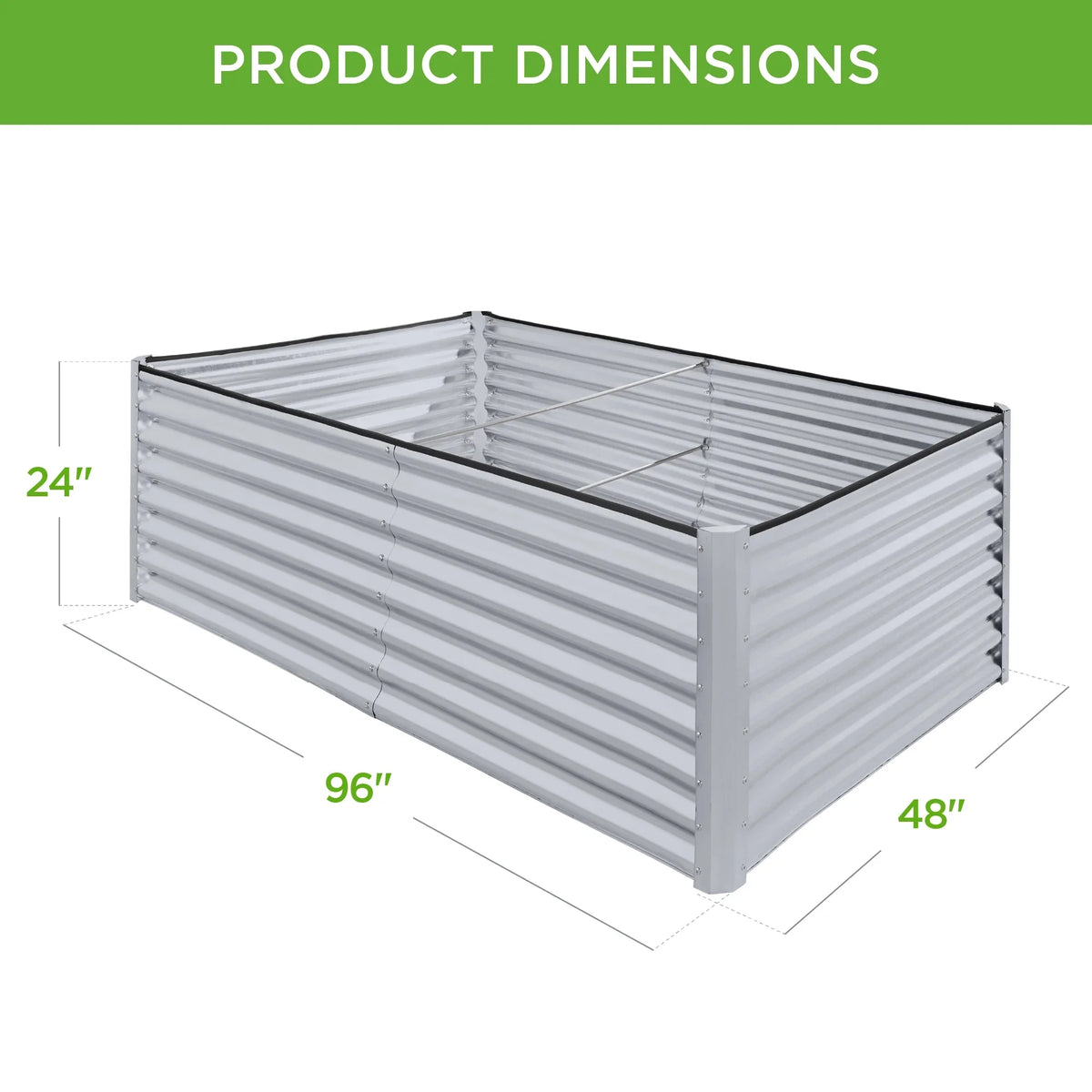 Best Choice Products 8x4x2ft Outdoor Metal Raised Garden Bed, Planter Box for Vegetables, Flowers, Herbs - Gray