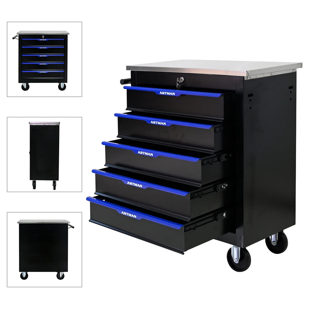 ARTMAN 6-Drawer Tool Storage Chest with Lockable Wheel,6 Drawer Tool Storage Cabinet for Garage, Warehouse, Repair Shop