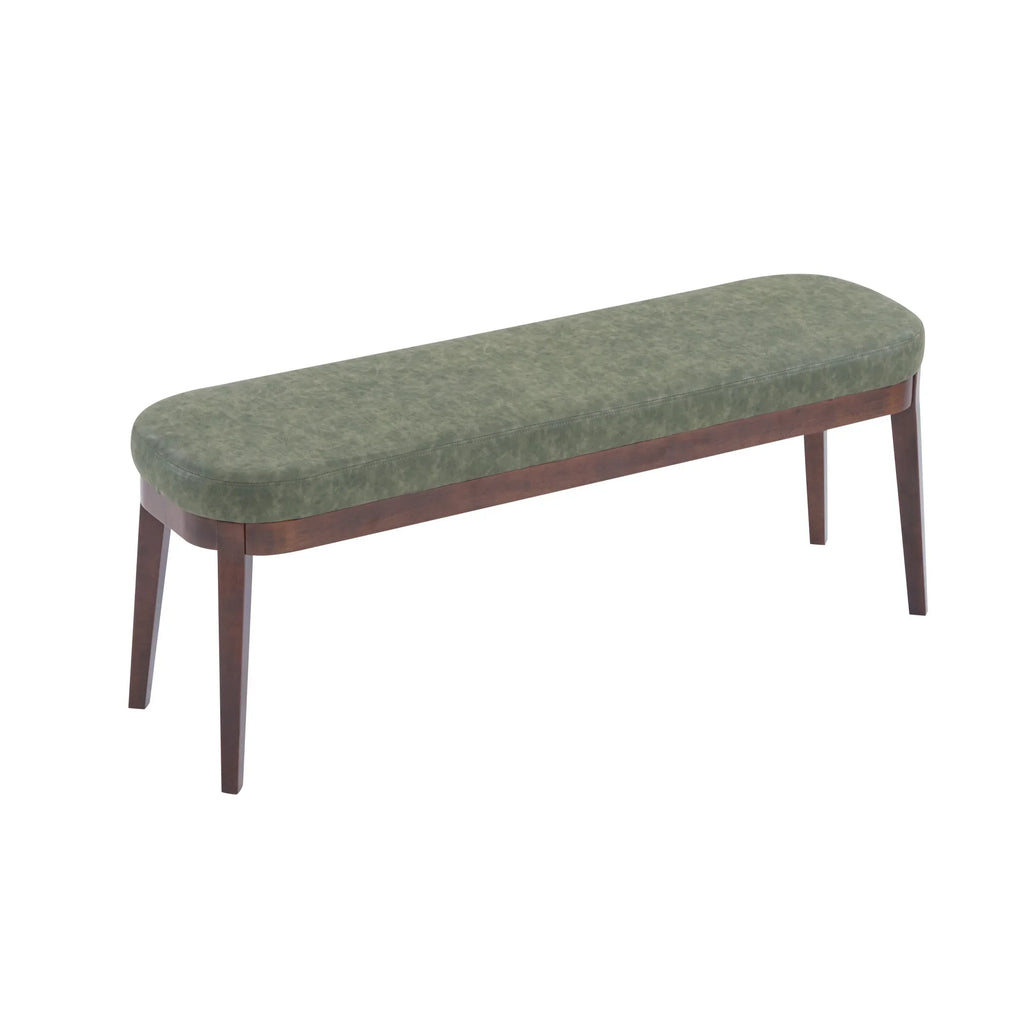 Eleanor Mid-century Upholstered Dining Bench, Entryway Bench with Solid Wood Frame, Beige