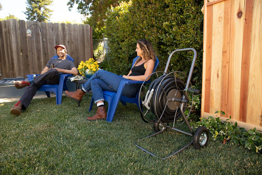 Yard Butler 2-Wheeled Garden Hose Reel Cart - Carry Up To 200 Foot, Heavy Duty, Rust-Resistant, Portable Metal Hose Winder Suitable for Lawn & Garden - Outdoor Water Hose Reel Cart With Wheels