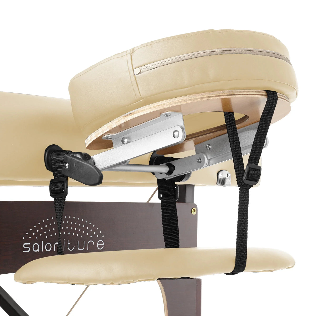 Saloniture Professional Portable Lightweight Bi-Fold Memory Foam Massage Table with Reiki Panels - Includes Headrest, Face Cradle, Armrests and Carrying Case - Burgundy