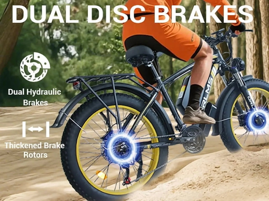 (US in Stock) 5000W Peak Dual Motor Electric Bike for Adults, 60V 25AH Removable Battery Ebike, 50MPH AWD 21-Speed Mountain Snow E-Bike with 26" x 4.0 Fat Tire, Long Range Mountain Off-Road EBikes