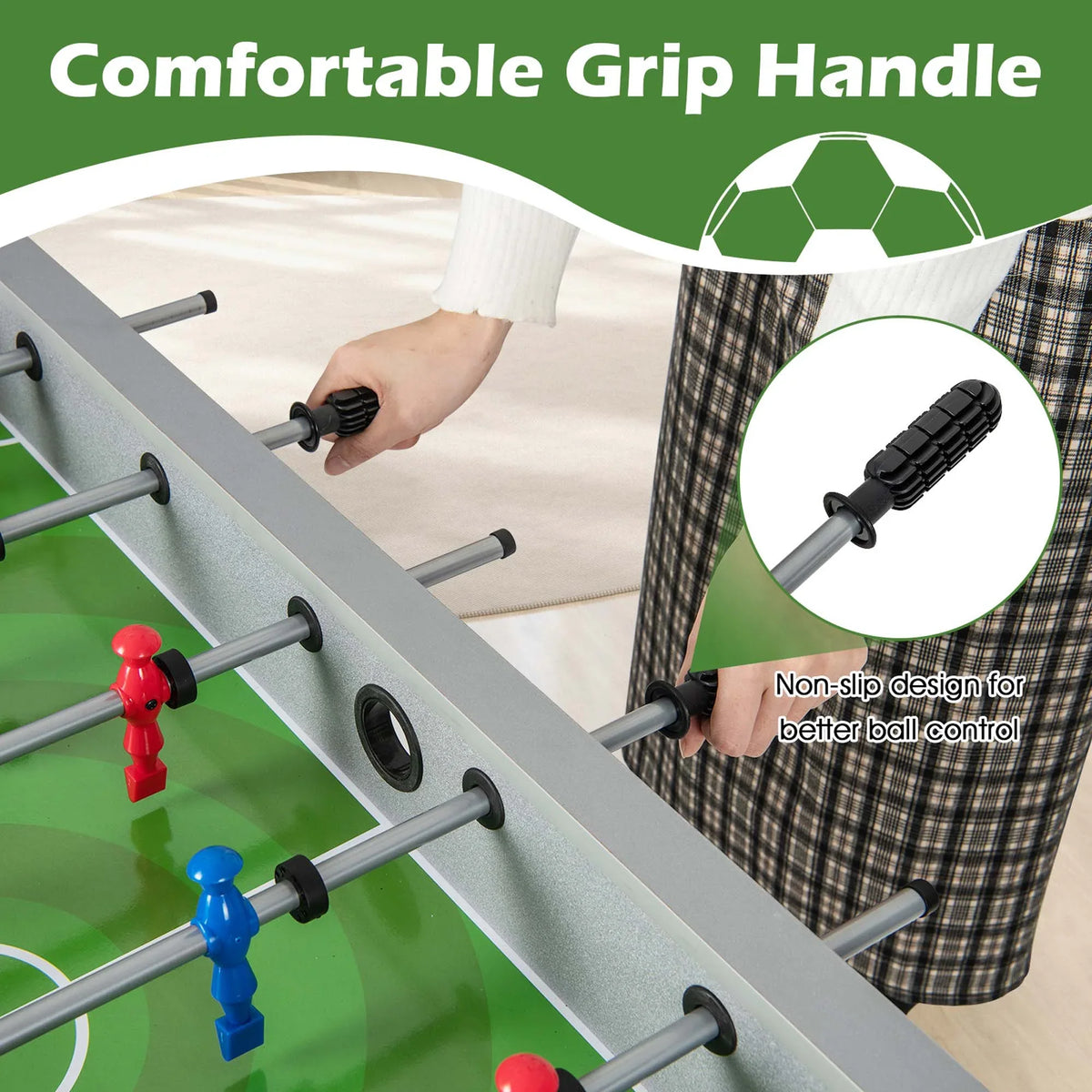 Costway Foosball Table Game Set with 2 Footballs, Black, 22.9 lb