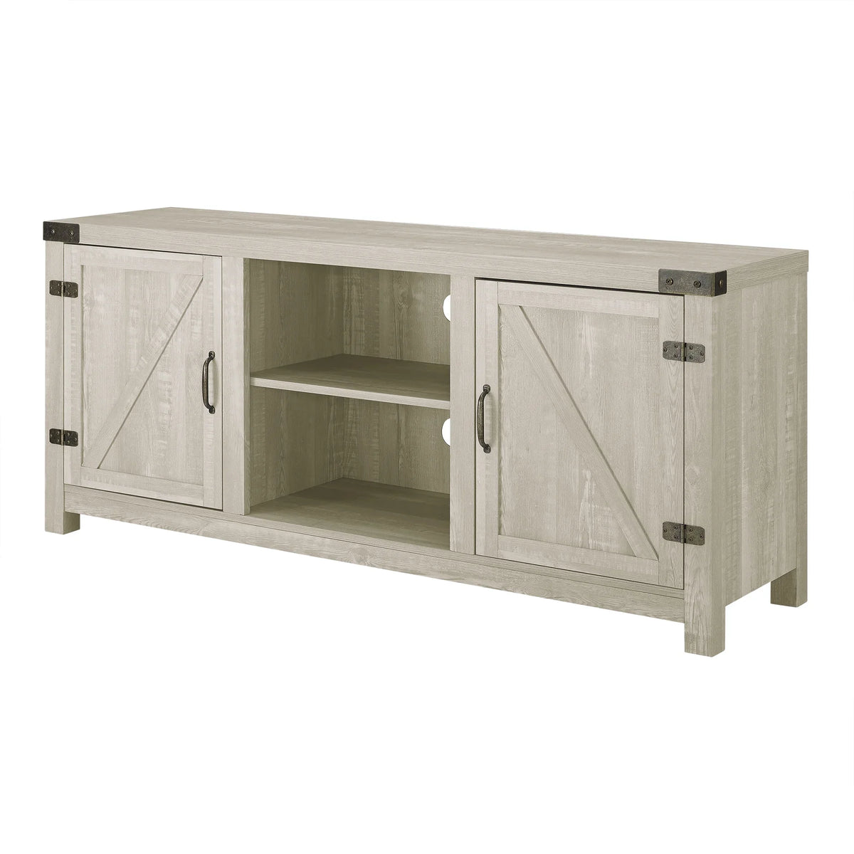 Walker Edison Modern Farmhouse Barn Door TV Stand for TVs up to 65", Grey Wash