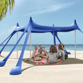 Beach Tent Canopy with 8 Sandbags 4 Aluminum Poles, Pop Up Portable Camping Sun Shelter, Easy Set Up with 2 Sand Shovel, Ground Pegs, Carrying Bag for Outdoor Beach,Picnic, Fishing