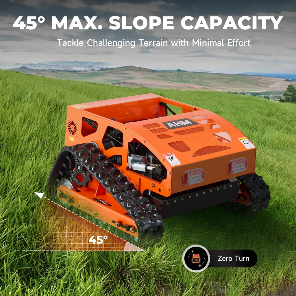 AHM 21" Remote Control Lawn Mower with Adjustable Cutting Height 45" Slope Cap