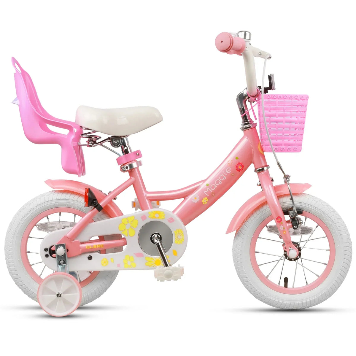 Glerc Maggie 12 inch Kids Girls Bike for Ages 2-4 Years Child, Peach
