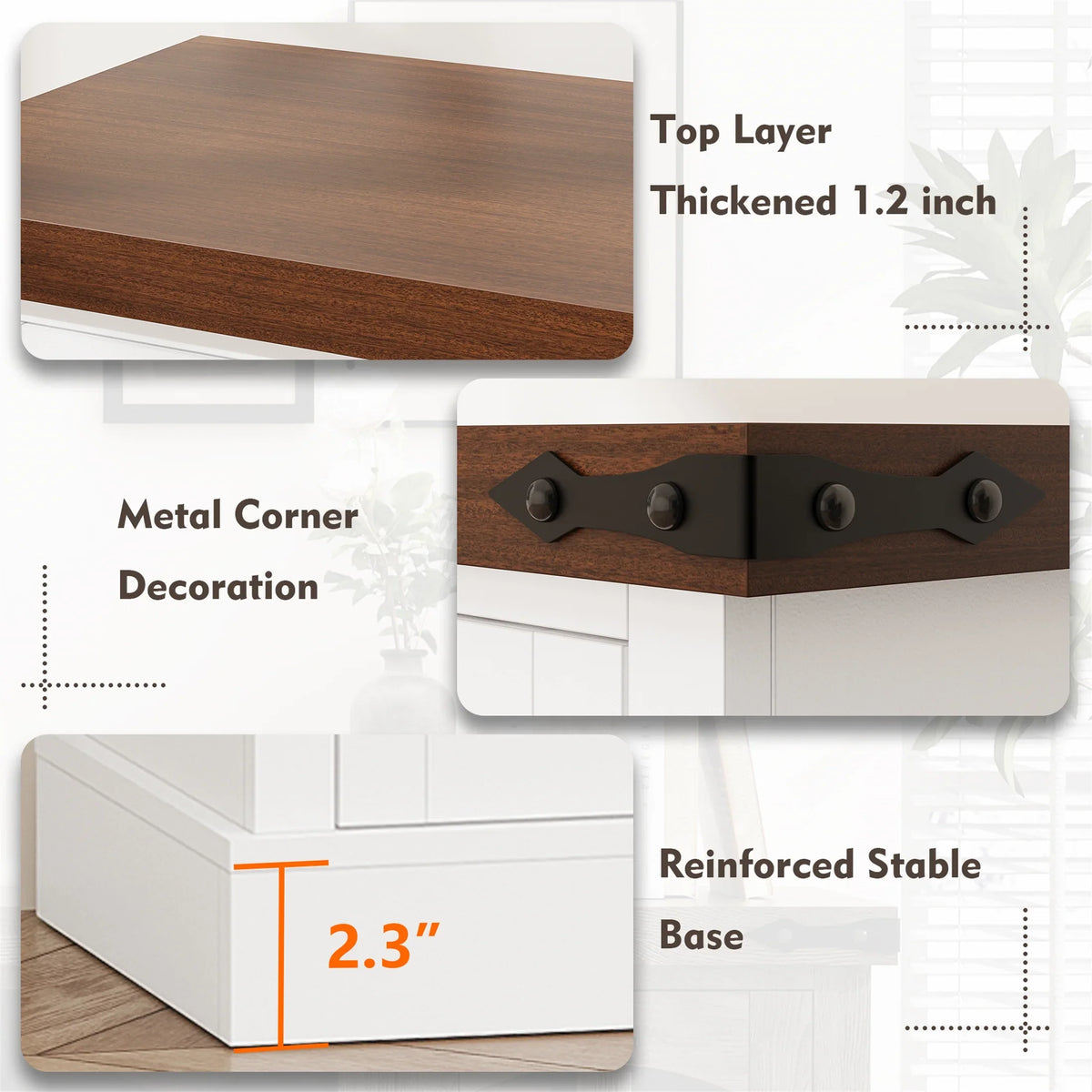 Planntonneo Mid-Century Modern Fluted TV Stand Wooden Media Console Entertainment Center for Living Room, Walnut Color