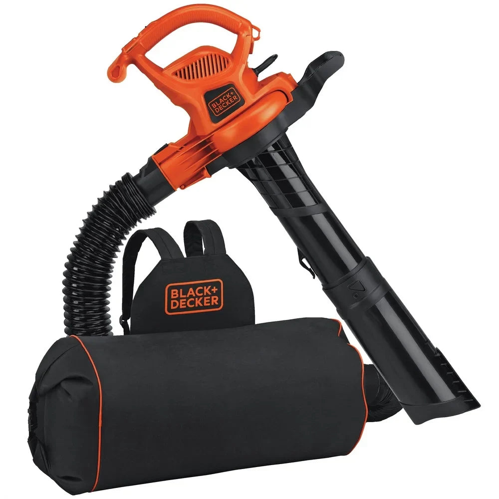 BLACK+DECKER VACPACK 120V/240V 12 Amp Corded 3-in-1 Leaf Blower/Vacuum/Mulcher, (BEBL7000)