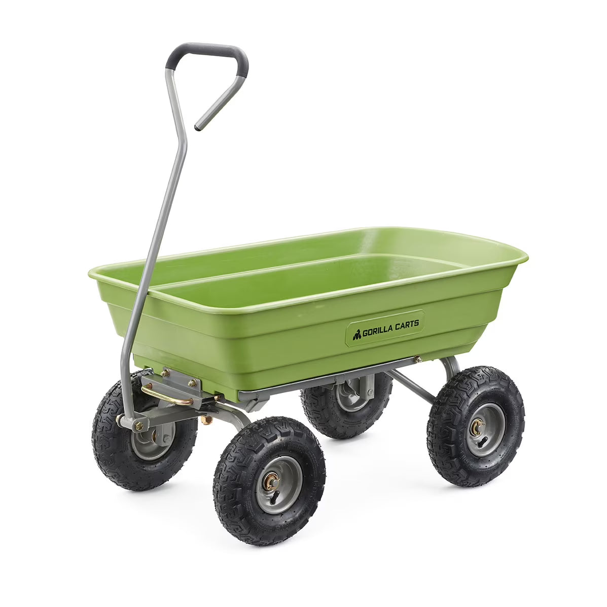 Gorilla Carts 4 Cu Ft Poly Garden Dump Cart with Quick-Release, 600 lb Capacity, Green