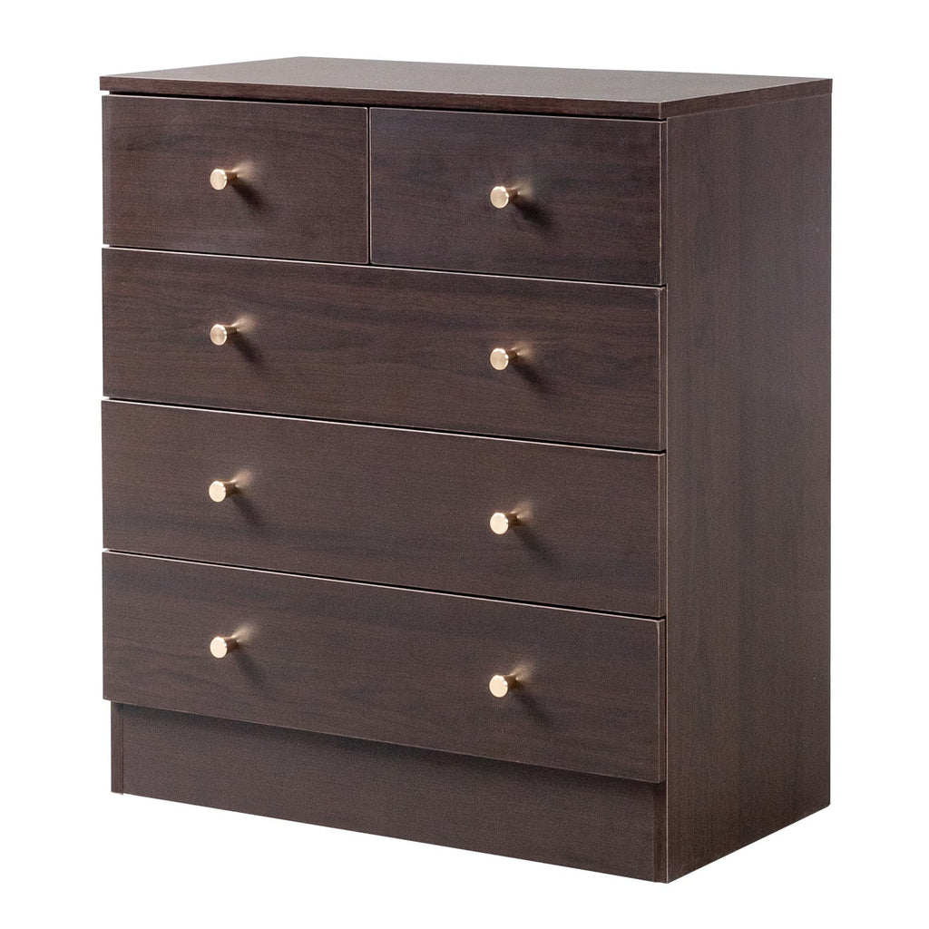 LLToo 25.98"L Dresser for Bedroom 5 Drawer Wide Modern Chest of Drawers for Bedroom,Brown