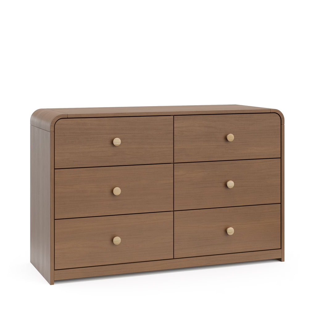 Storkcraft Santos 6 Drawer Nursery Double Dresser, White