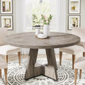 Round Dining Table for 4, 47 Inch Farmhouse Kitchen Table Small Dinner Table Vintage Grey