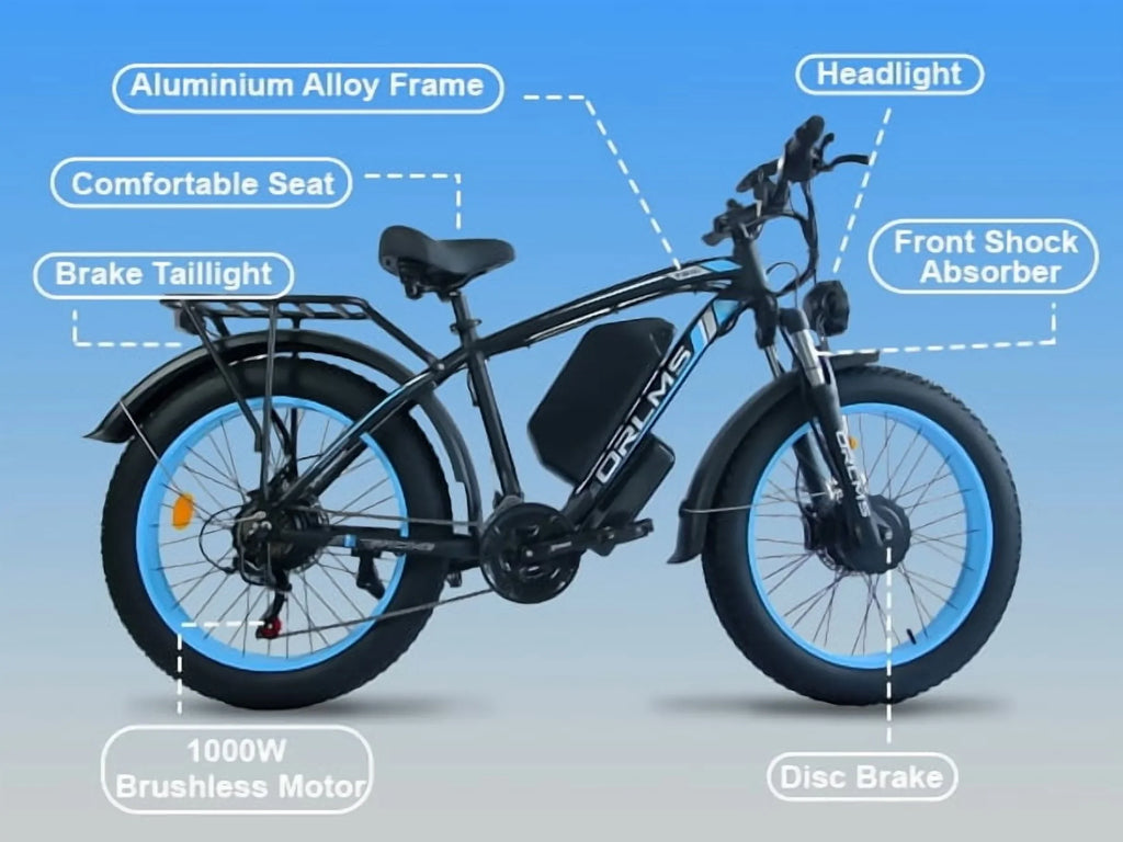 Peak 5000W-Electric-Bike for Adults-Men, Dual-Motor-Ebike 50MPH-Hunting-Ebike, 60V 25AH Long Range Dirtbike, 26" x 4.0 Fat-Tire-Electric-Bicycle,AWD 21-Speed Mountain Bike for Off-Road Snow Sand