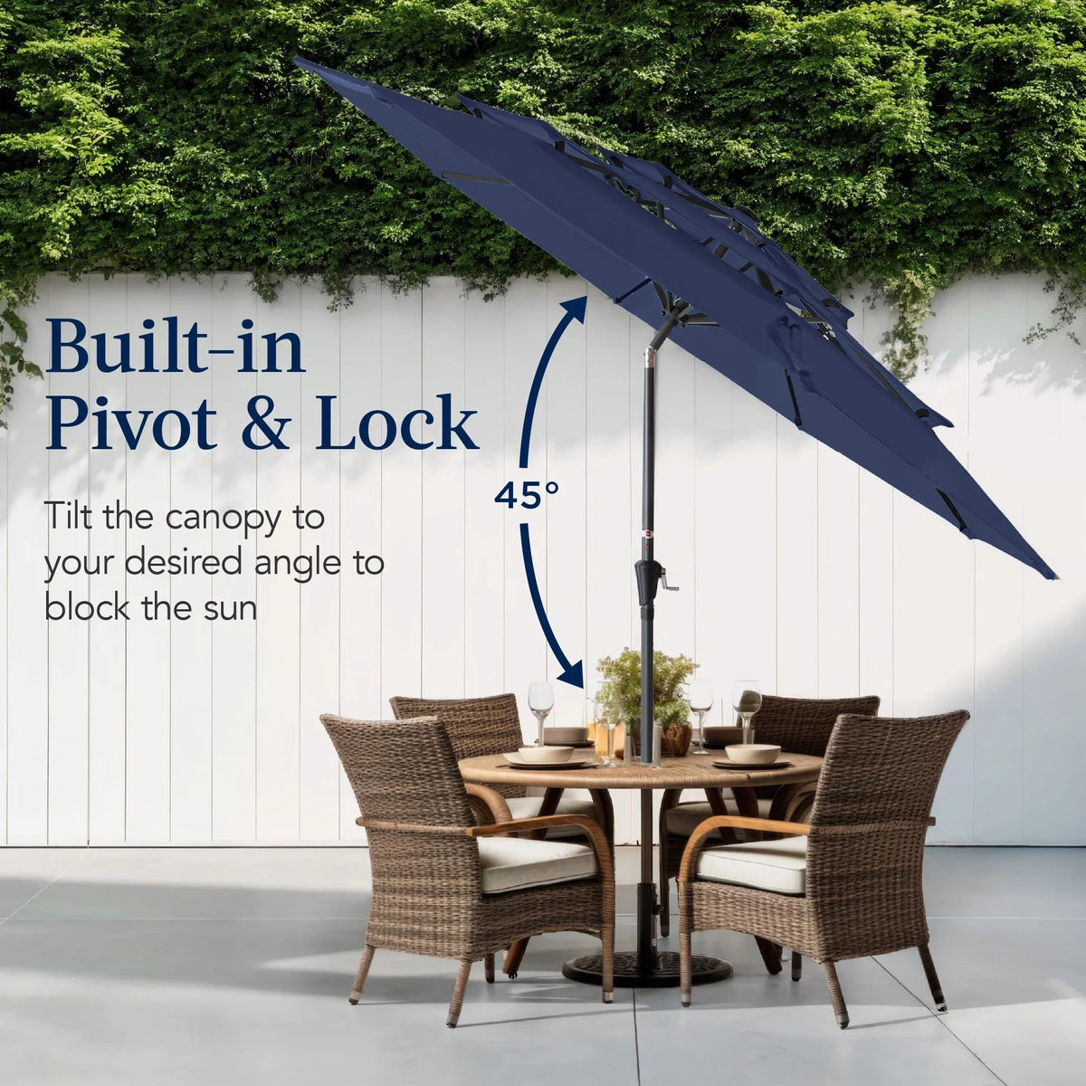 Best Choice Products 10ft 3-Tier Patio Umbrella, Market Sun Shade w/ Tilt Adjustment, Easy Crank - Red