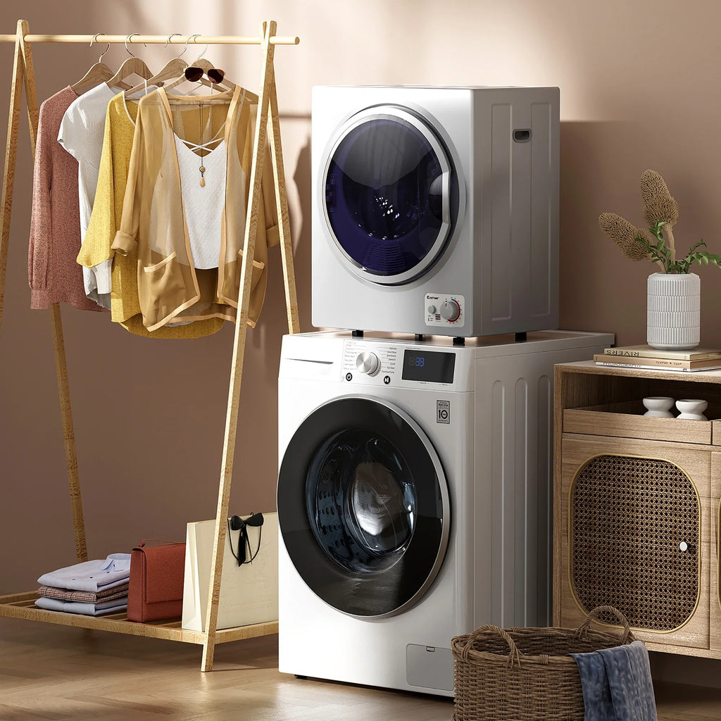 Costway Electric Tumble Compact Laundry Dryer Stainless Steel Wall Mounted 1.5 cu.ft.
