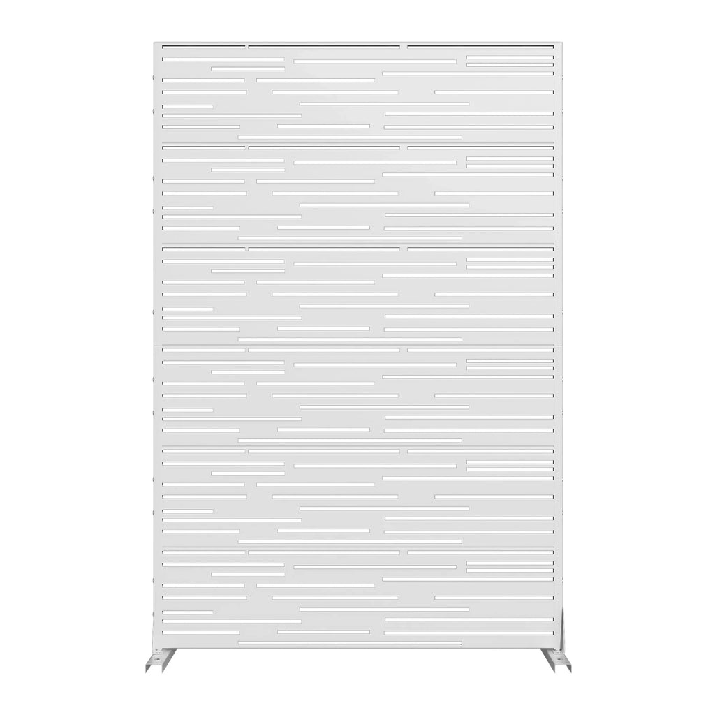 MAYEERTY 72" 47in Outdoor Privacy Screen with Stand Metal Balcony Decorative Screen, Black