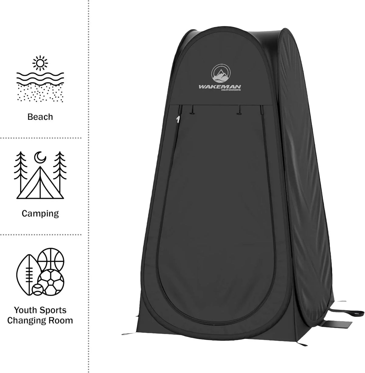 Wakeman Privacy Tent Portable Camping Pop Up Pod Tent Toilet Stall w/Carry Bag
