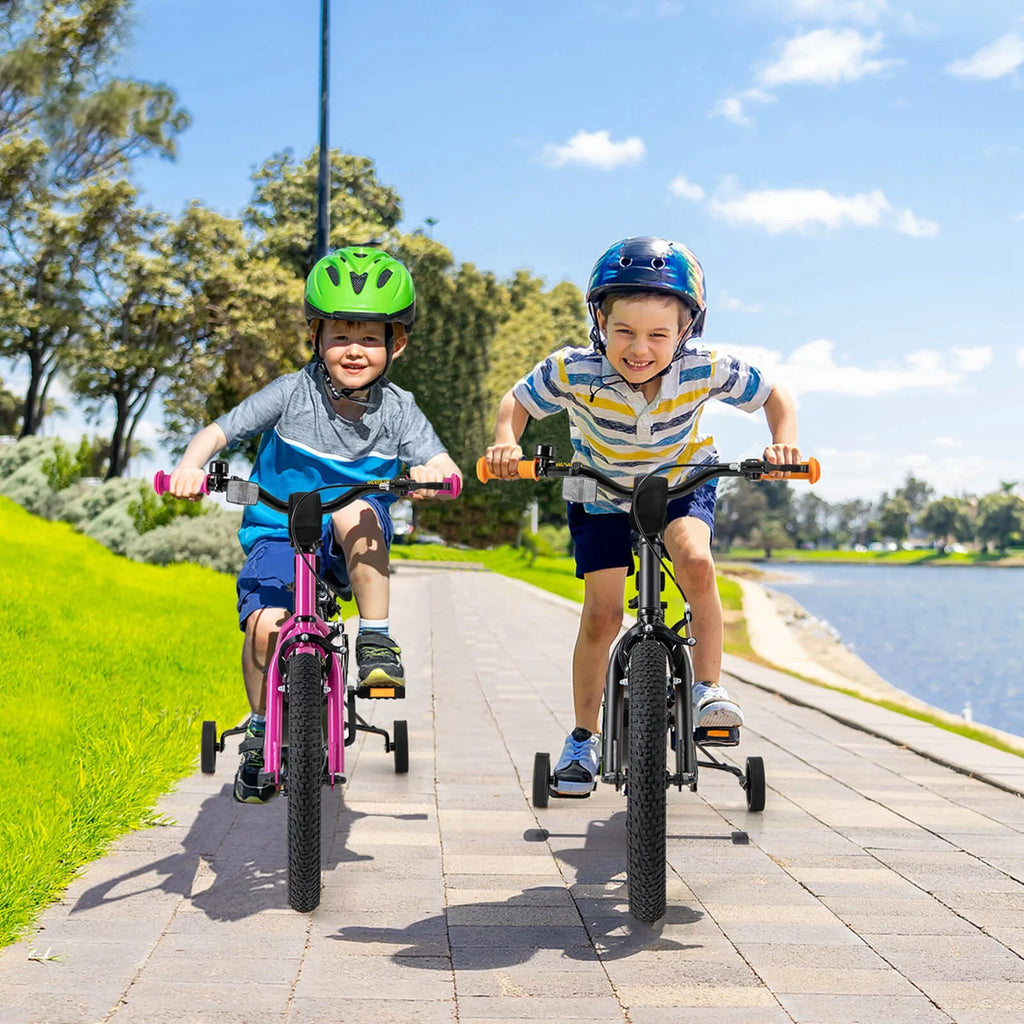 Costway 16-Inch Kid’s Bike for 4-7 Years Old with Adjustable Saddle & Anti-slip Handlebar Black