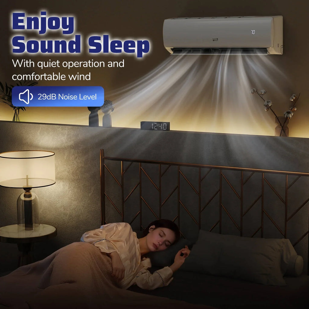Costway 11500 BTU Wifi Enabled Mini Split Air Conditioner & Heater Works with Alexa 750 Sq.Ft 17 SEER2 115V