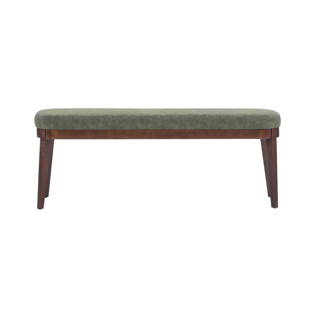 Eleanor Mid-century Upholstered Dining Bench, Entryway Bench with Solid Wood Frame, Beige