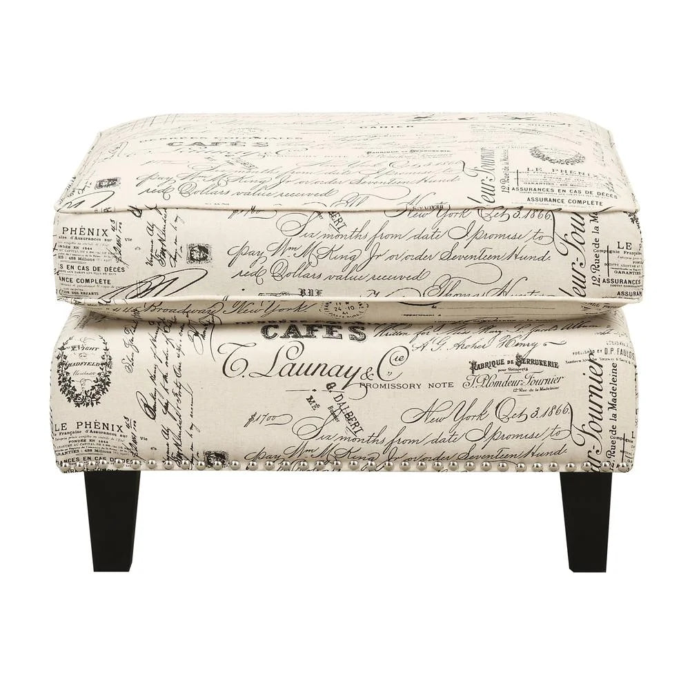 Picket House Emery Ottoman Heirloom Charcoal