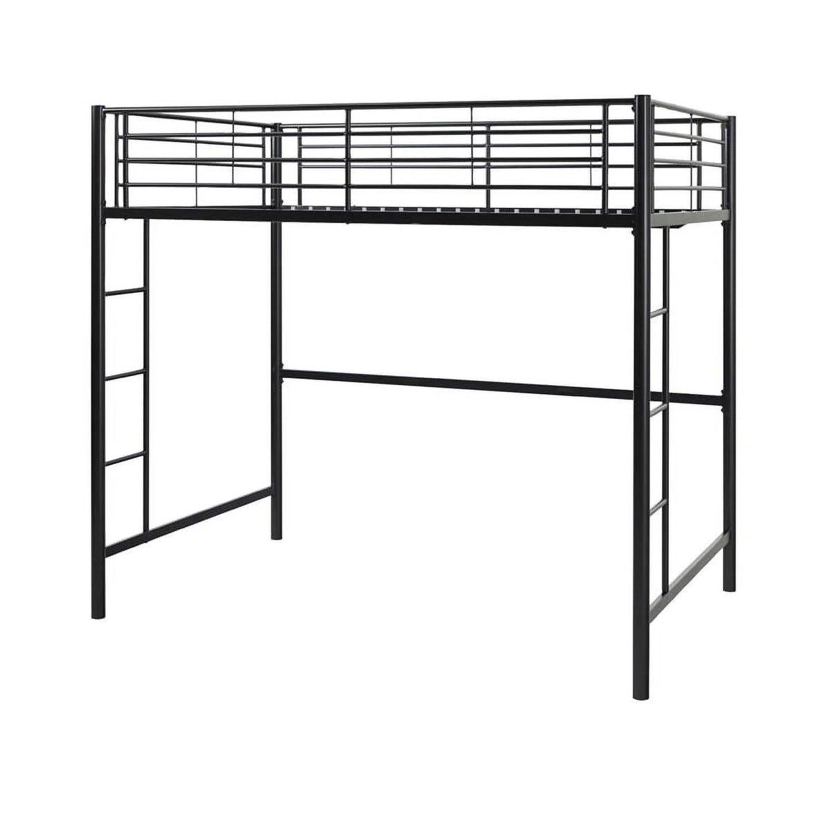 Walker Edison Sunset Modern Powder-Coated Steel Metal Full Loft Bunk Bed - Black