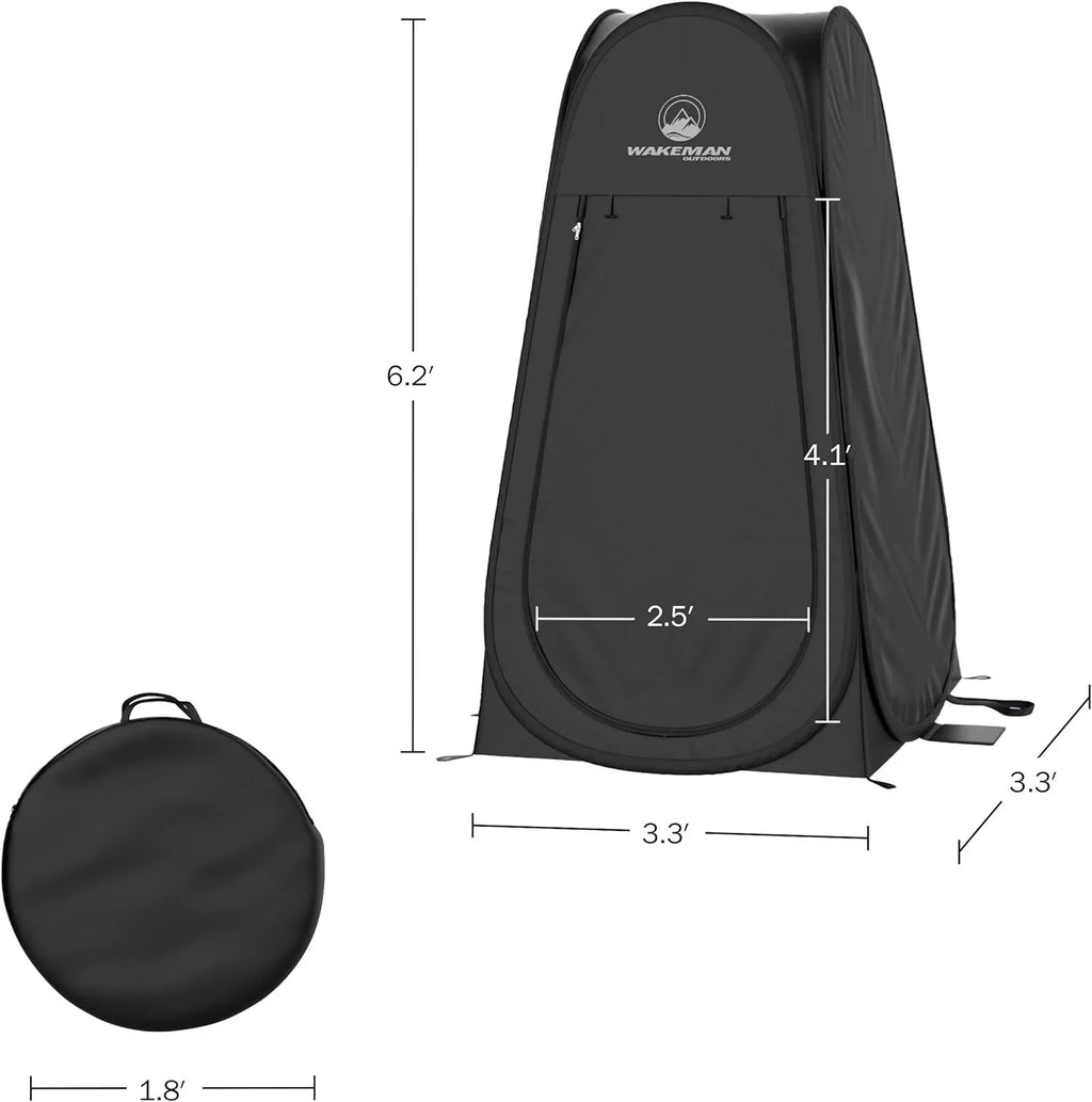 Wakeman Privacy Tent Portable Camping Pop Up Pod Tent Toilet Stall w/Carry Bag