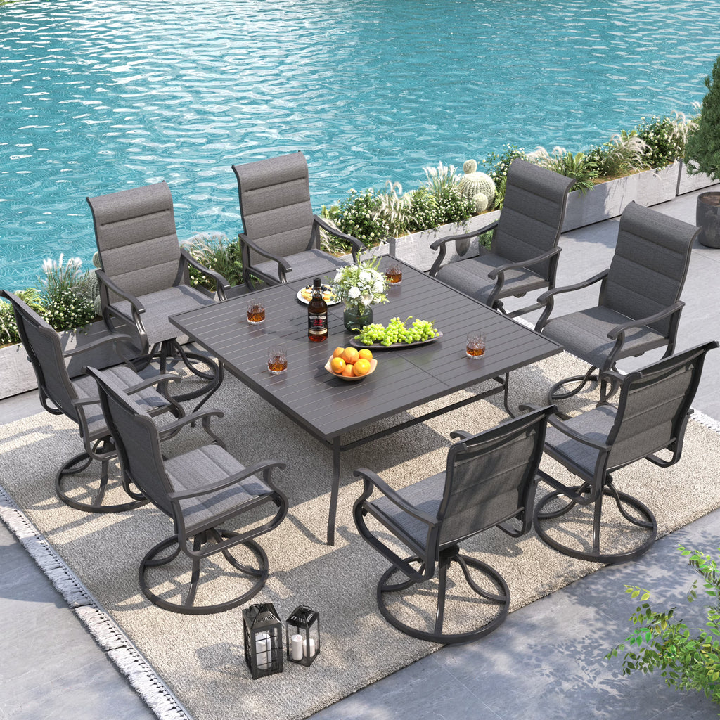 UDPATIO High Back Outdoor Dining Chairs Set of 2, All Weather Swivel Patio Chairs, Breathable Garden Outdoor Furniture for Backyard Deck