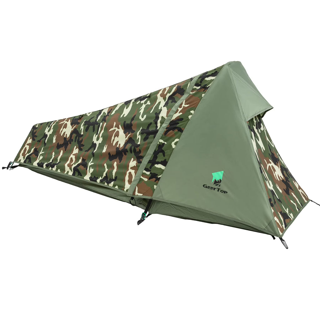 GEERTOP Ultralight Bivy Tent for 1 Person 3 Season Waterproof Single Person Backpacking Tent for Camping Hiking Backpack Travel Outdoor Survival Gear