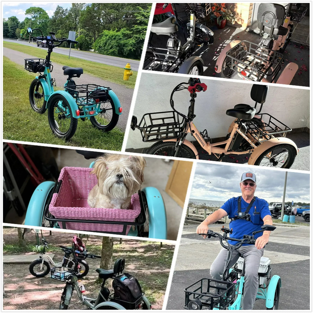 ABORON 3.0 Fat Tire Electric Trike for Senior Foldable E-Bike, 500W Motorized Tricycle Adult 20" Folding 3 Wheel Electric Commute Bike Trike w/48V Battery and Storage Baskets,