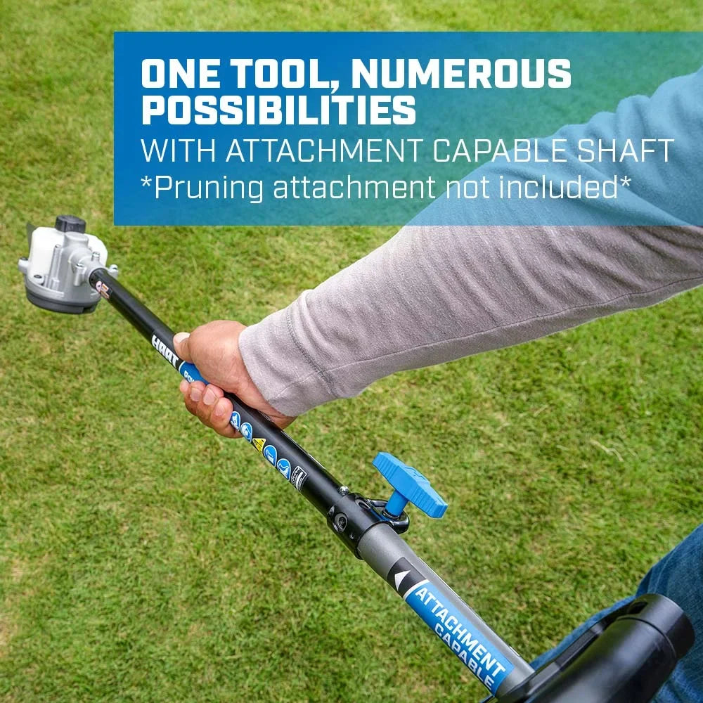 HART 40-Volt Cordless Attachment Capable 15-inch String Trimmer Kit, (1) 4.0Ah Lithium-Ion Battery