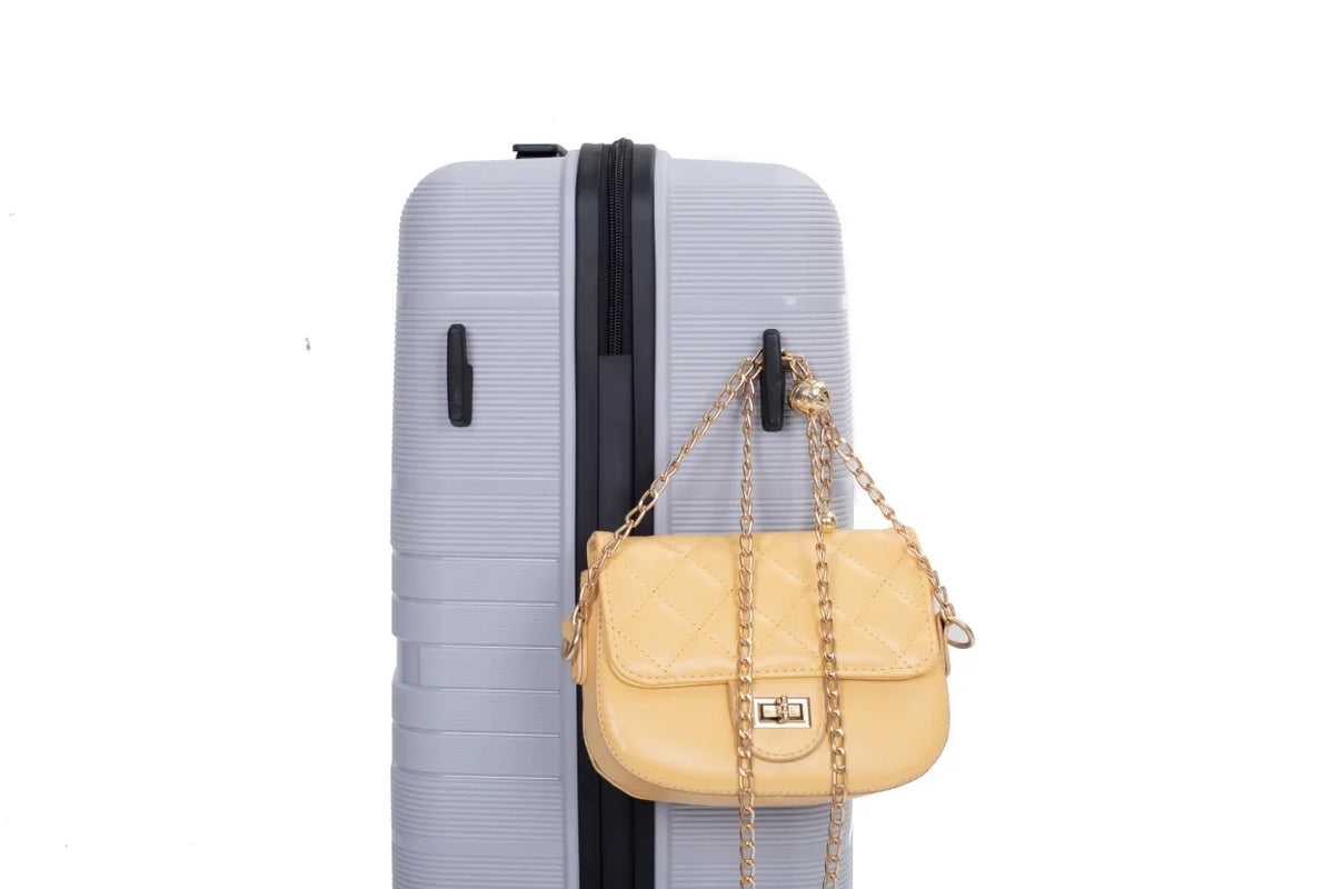 Lightweight PP Suitcase Sets with Spinner Wheels TSA Lock, Hardshell Luggage Sets for Travel Trips, 3-Piece Set (20in/24in/28in), Light Green