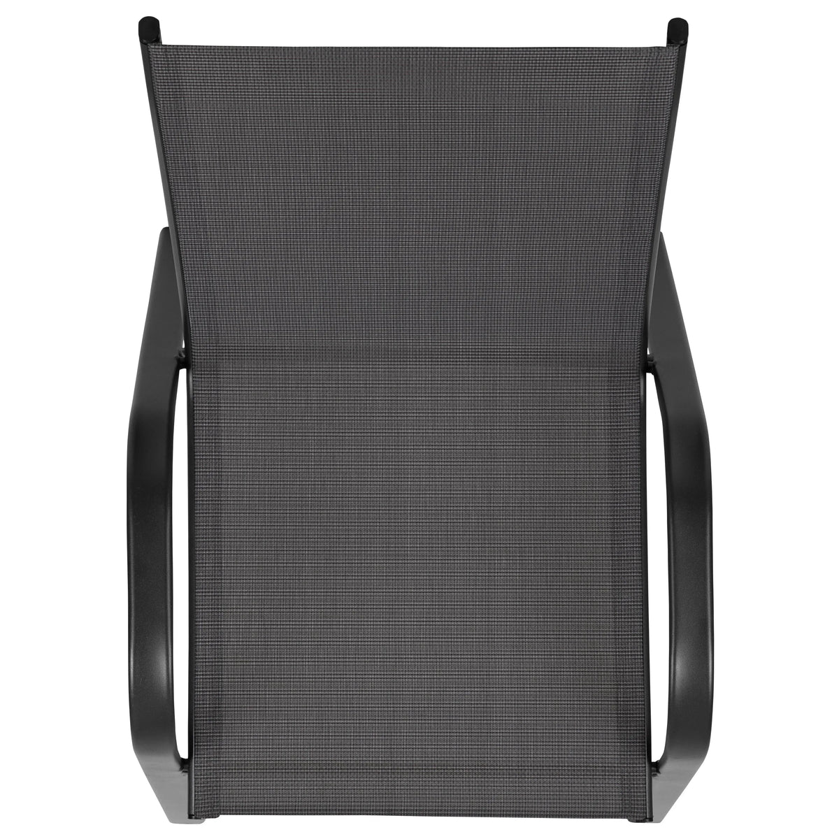 Emma + Oliver 4 Pack Gray Outdoor Stack Chair with Flex Comfort Material - Patio Stack Chair