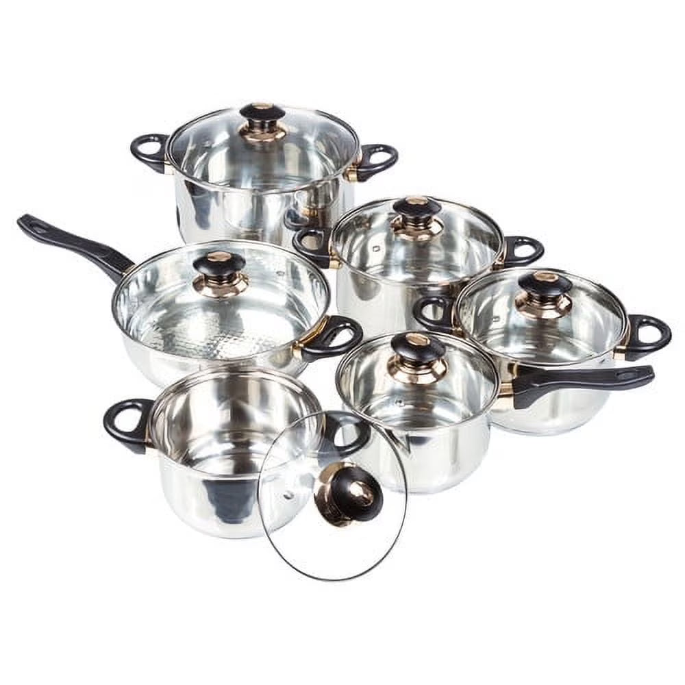 Imperial Home Chef Quality 12 Piece Stainless Steel Cookware Set