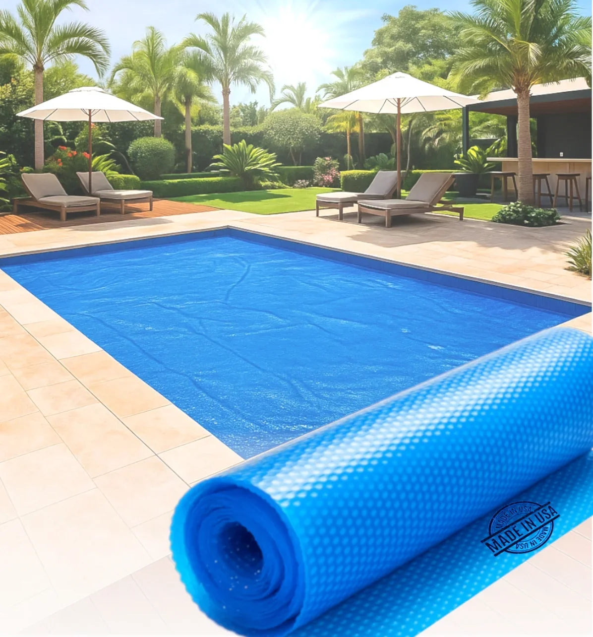 SunHeater UV Resistant Pool Covers, Blue, 12' x 24'