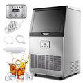 Ice Maker Machine 100lbs/24H Auto Self-Cleaning LED Digital Display Blue Light Under Counter Freestanding