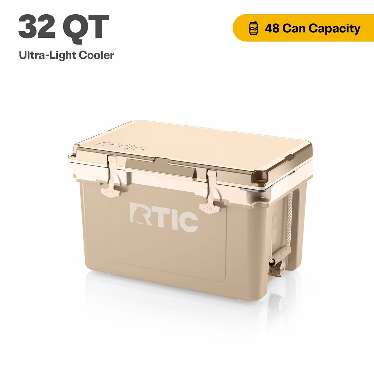 RTIC 32 QT Ultra-Light Hard-Sided Ice Chest Cooler, Fits 48 Cans, Dark Grey & Cool Grey