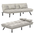 70"" Convertible Futon Sofa Bed Folding Bed Sleeper Couch for Living Room, Small Space or Office, Light Grey