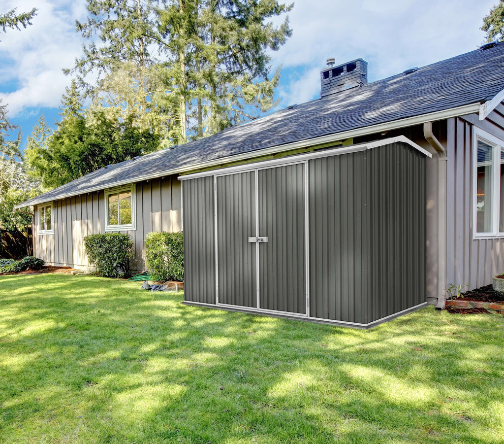 Absco Premier 10' x 10' Metal Storage Shed - Woodland Gray